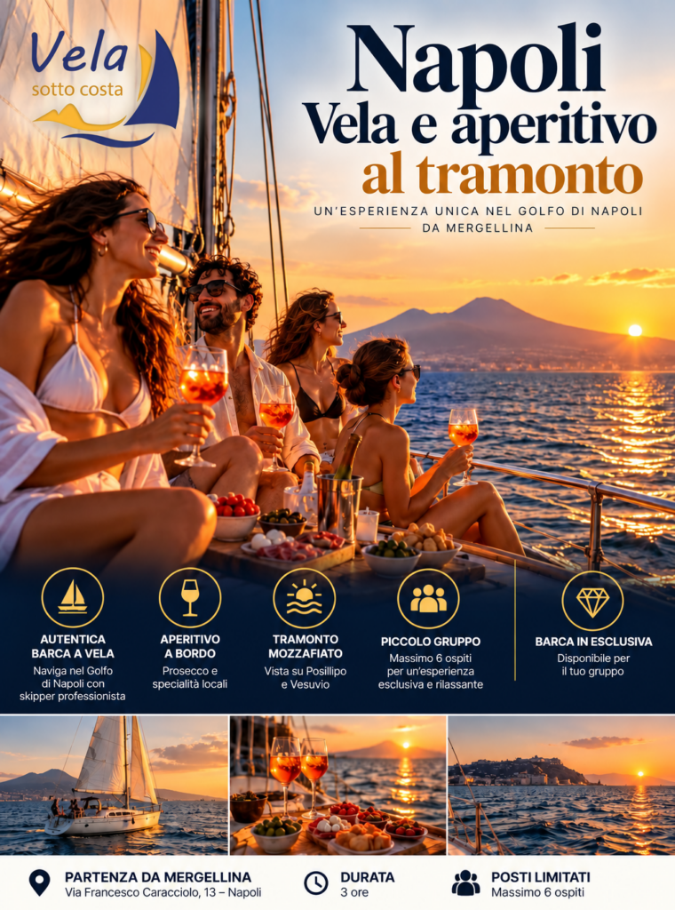 Aperitivo al tramonto nel golfo di napoli